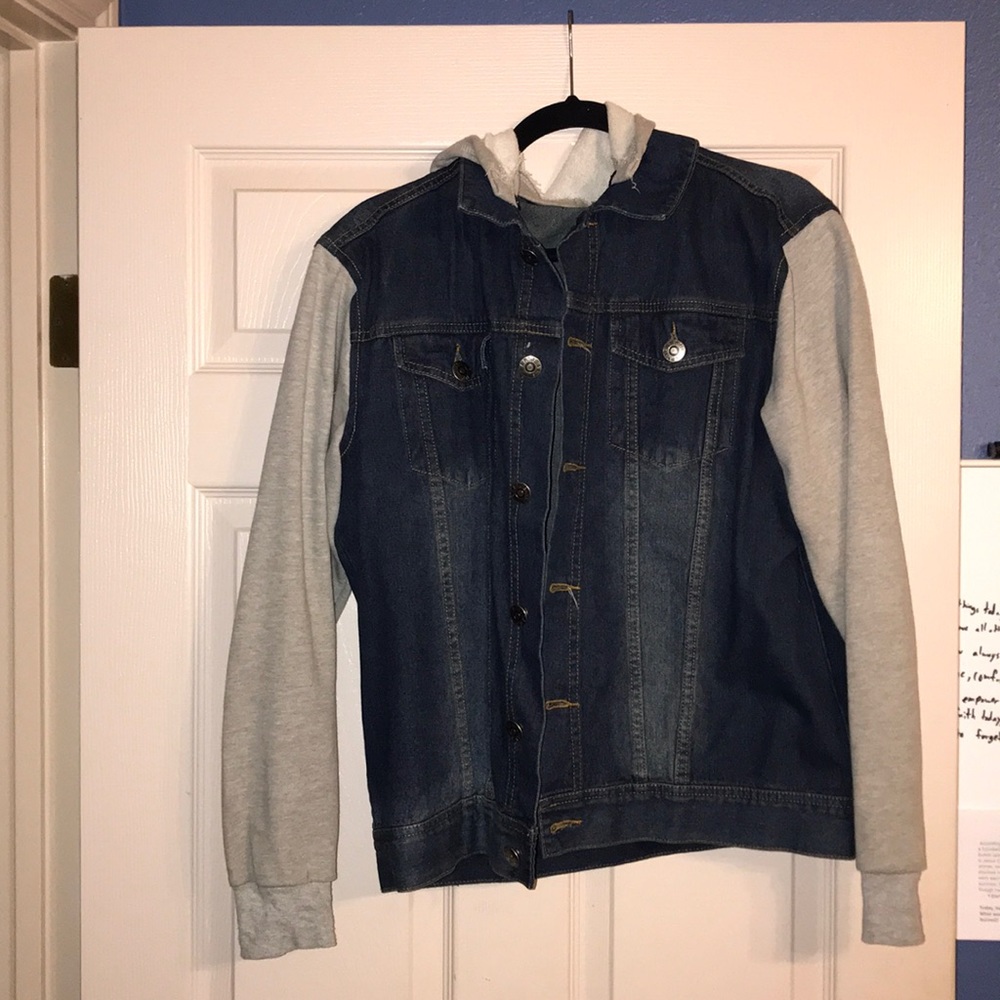 Vintage Half Jean/Half Sweatshirt Jacket